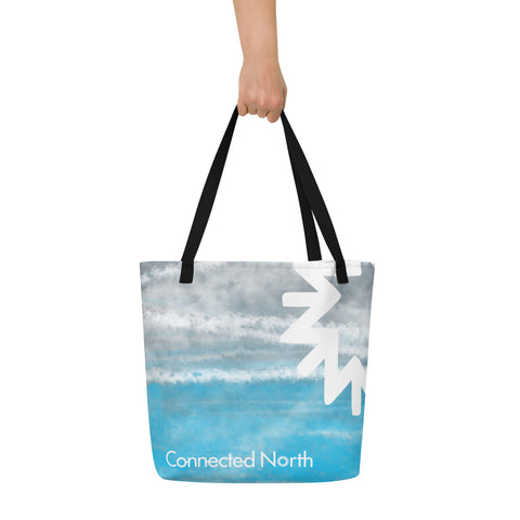 Connected North All-Over Print Large Tote Bag