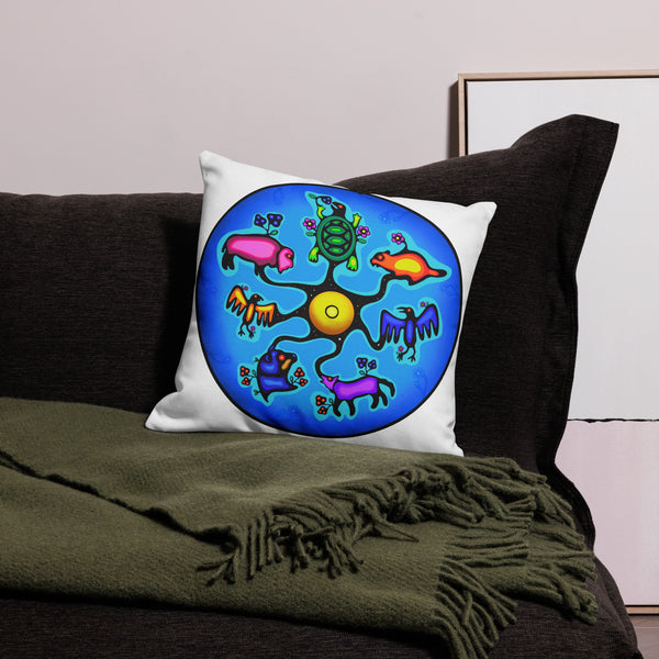 Seven Sacred Teachings Premium Pillow by Ruby Bruce