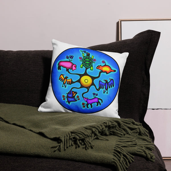 Seven Sacred Teachings Premium Pillow by Ruby Bruce