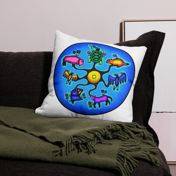 Seven Sacred Teachings Premium Pillow by Ruby Bruce