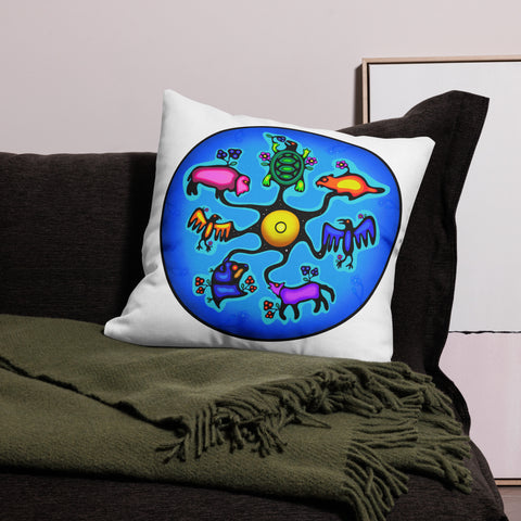 Seven Sacred Teachings Premium Pillow by Ruby Bruce