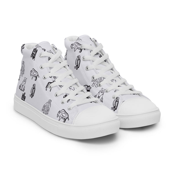 Seven Grandfather Teachings Men’s high top canvas shoes by Ruby Bruce
