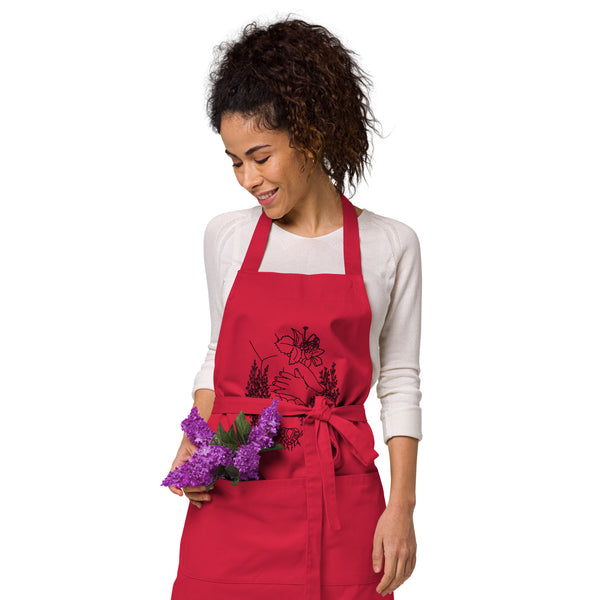 A Mother's Love is Medicine Organic cotton apron by Star Nahwegahbo