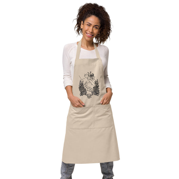 A Mother's Love is Medicine Organic cotton apron by Star Nahwegahbo