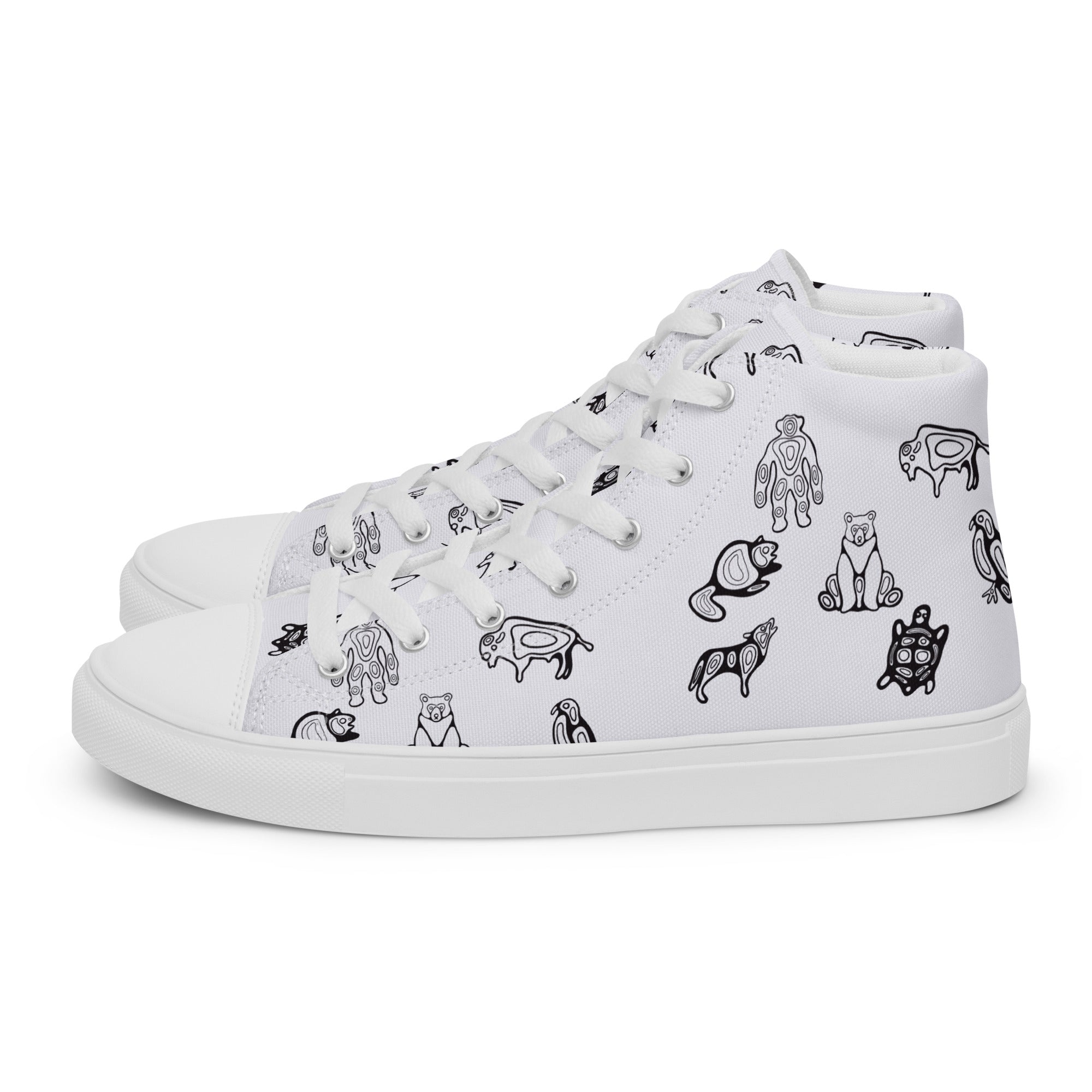 Seven Grandfather Teachings Women’s high top canvas shoes by Ruby Bruce