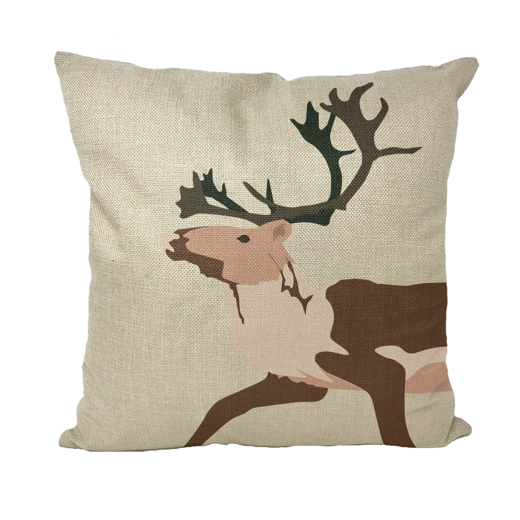 Tuktu by Alexander Angnaluak Throw Pillows