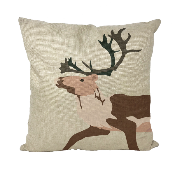 Tuktu by Alexander Angnaluak Throw Pillows