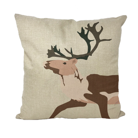 Tuktu by Alexander Angnaluak Throw Pillows