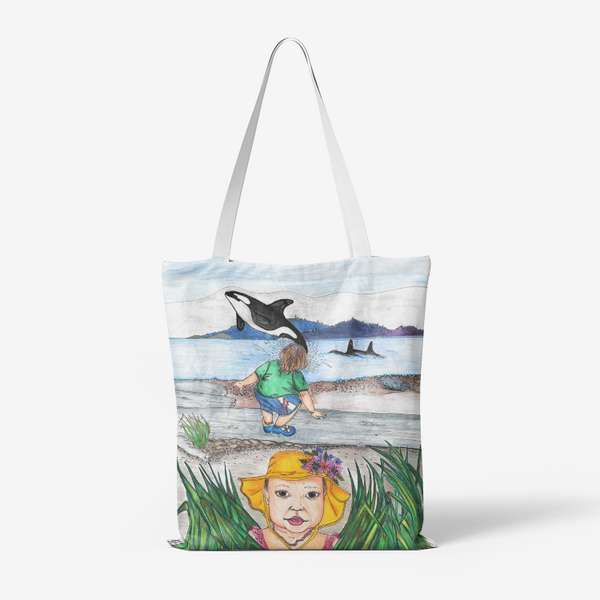 Whale Watching by Lynn Hughan Canvas Tote Bag