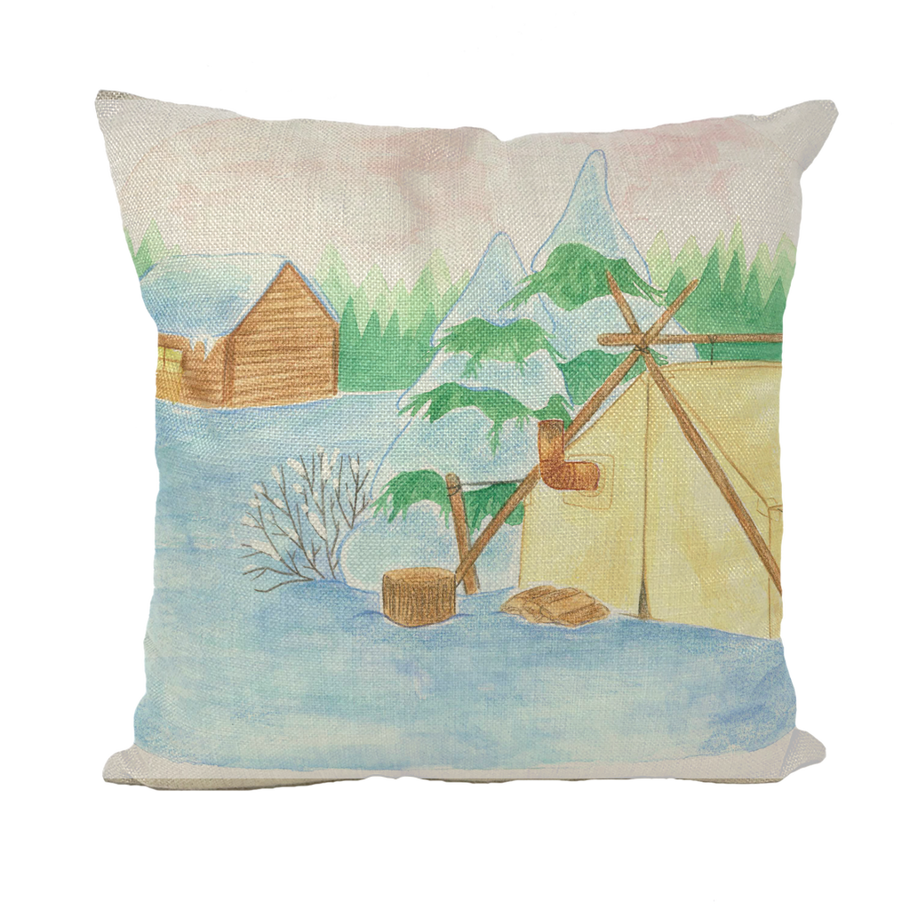 Winter Cabin Cynthia Landry Throw Pillows