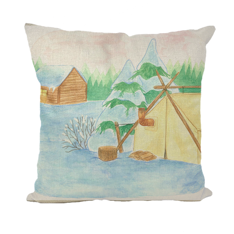 Winter Cabin Cynthia Landry Throw Pillows