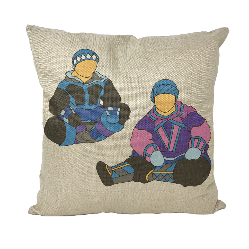 Inuit by Alexander Angnaluak Throw Pillow