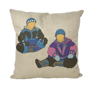 Inuit by Alexander Angnaluak Throw Pillow