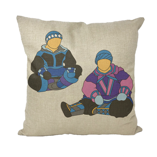 Inuit by Alexander Angnaluak Throw Pillow