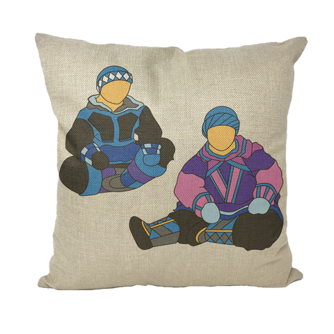 Inuit by Alexander Angnaluak Throw Pillow