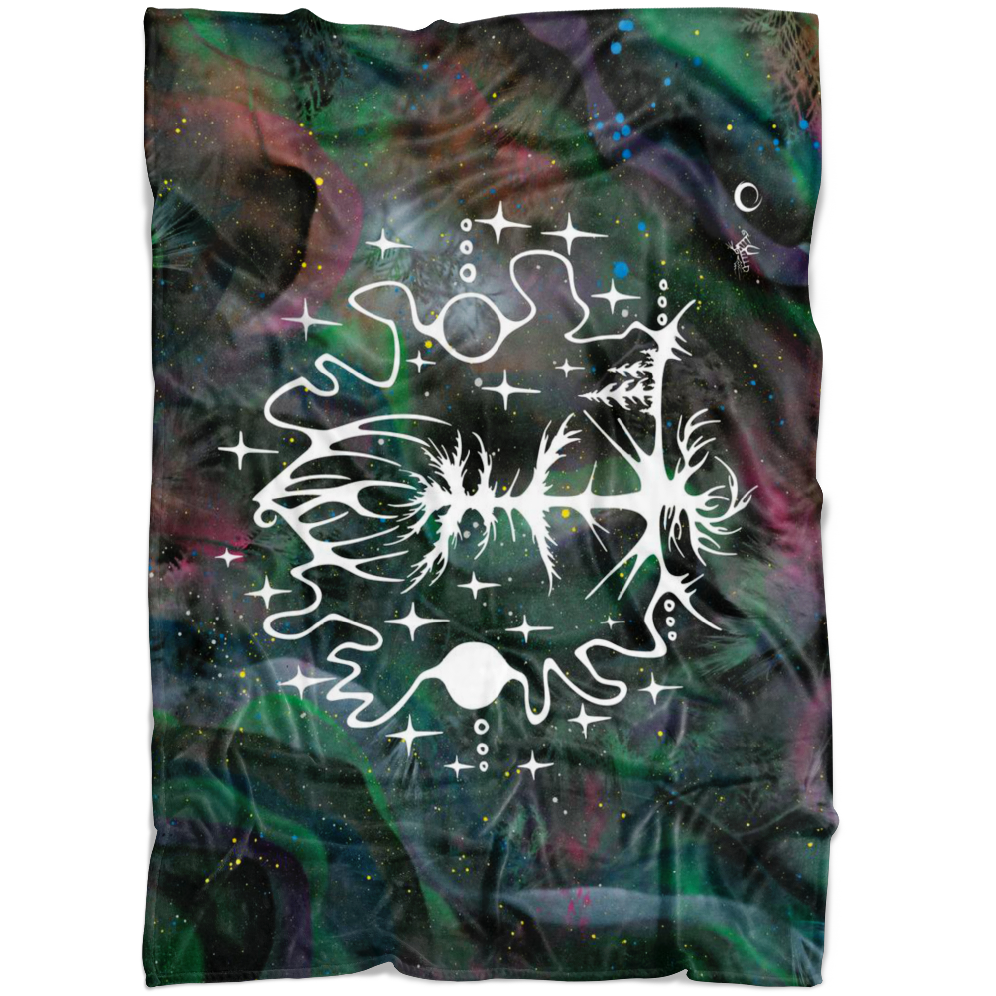 Thunderbird Coming to Nest Fleece Blanket by Miigizi