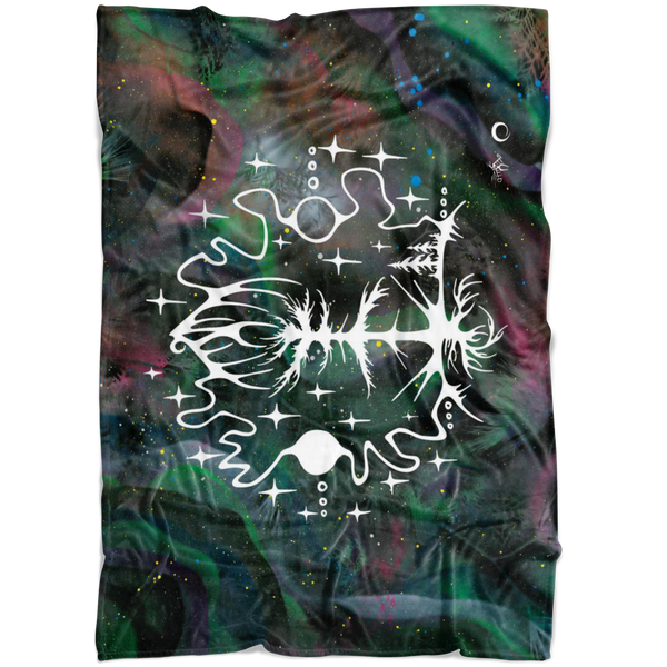 Thunderbird Coming to Nest Fleece Blanket by Miigizi