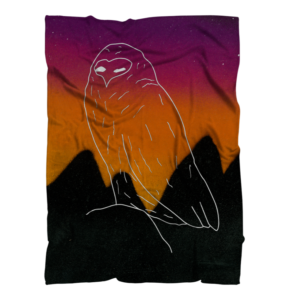 Night Owl by Parr Josephee Premium Sublimation Adult Blanket