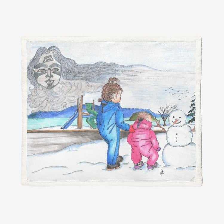 Snow Spirit by Lynn Hughan Double-Sided Supersoft Plush Blanket