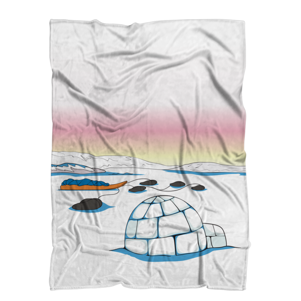 Igloo by Alexander Angnaluak Premium Sublimation Adult Blanket