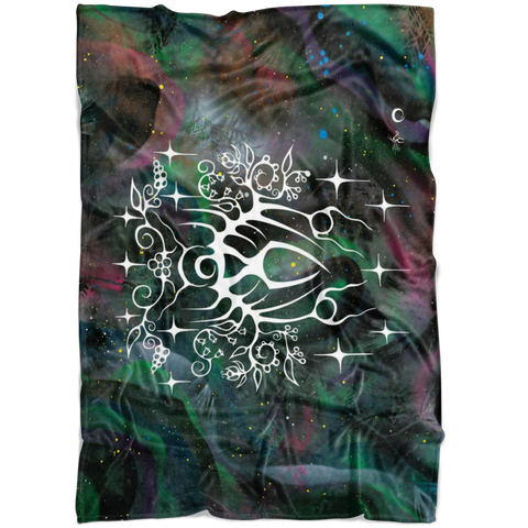 Time Traveler Fleece Blanket by Miigizi