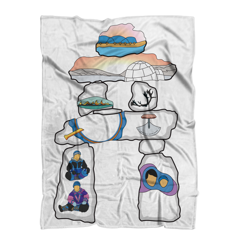 Inukshuk by Alexander Angnaluak Premium Sublimation Adult Blanket