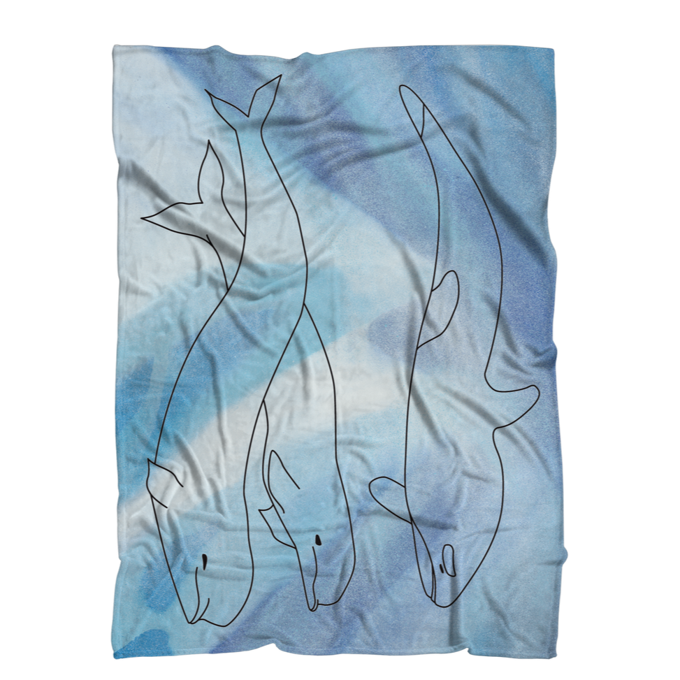 Ocean Friends by Parr Josephee Premium Sublimation Adult Blanket