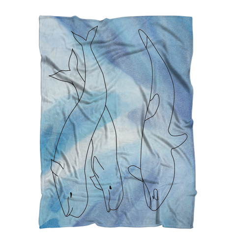 Ocean Friends by Parr Josephee Premium Sublimation Adult Blanket