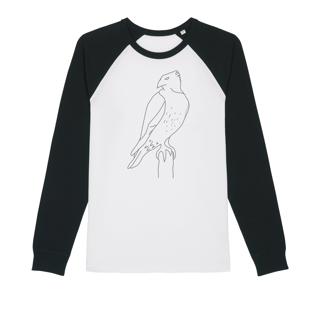 Red Tail Hawk by Parr Josephee Organic Raglan Long Sleeve Shirt