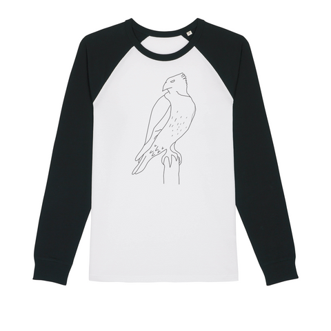 Red Tail Hawk by Parr Josephee Organic Raglan Long Sleeve Shirt