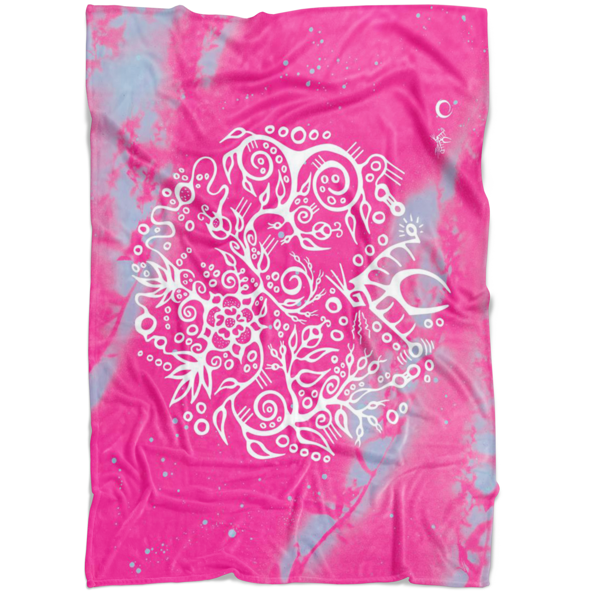 Wild Rose & Rose Hips Fleece Blanket by Miigizi