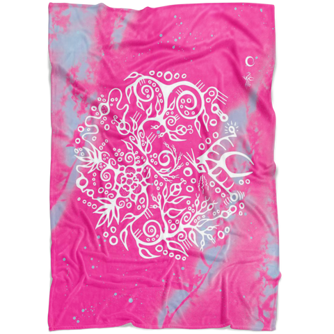 Wild Rose & Rose Hips Fleece Blanket by Miigizi