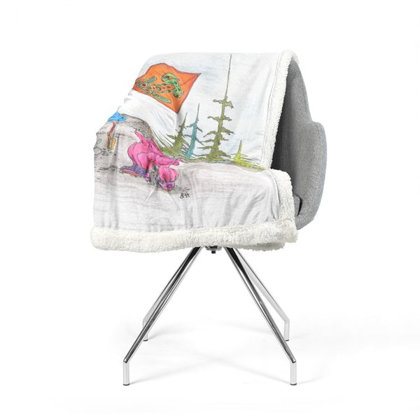 Kite Flying by Lynn Hughan Super Soft Plush Blanket