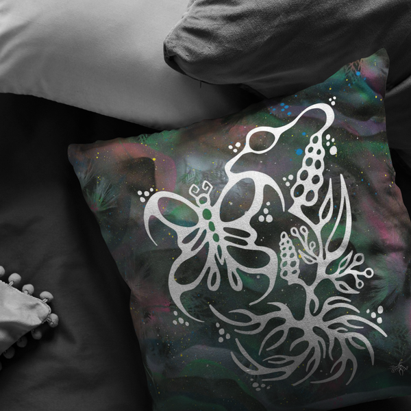 Butterfly & Floral Pillow by Miigizi