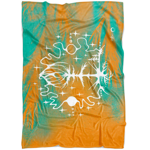 Thunderbird Coming to Nest Fleece Blanket by Miigizi