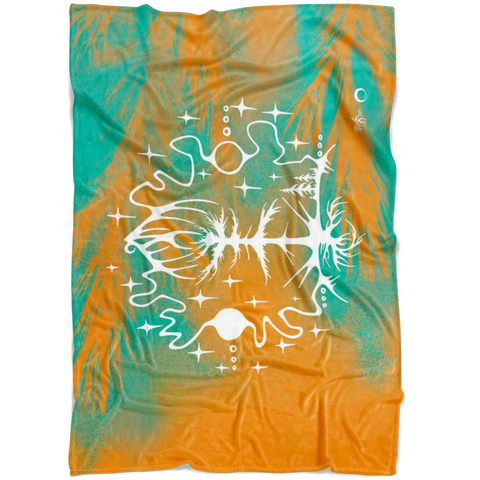 Thunderbird Coming to Nest Fleece Blanket by Miigizi