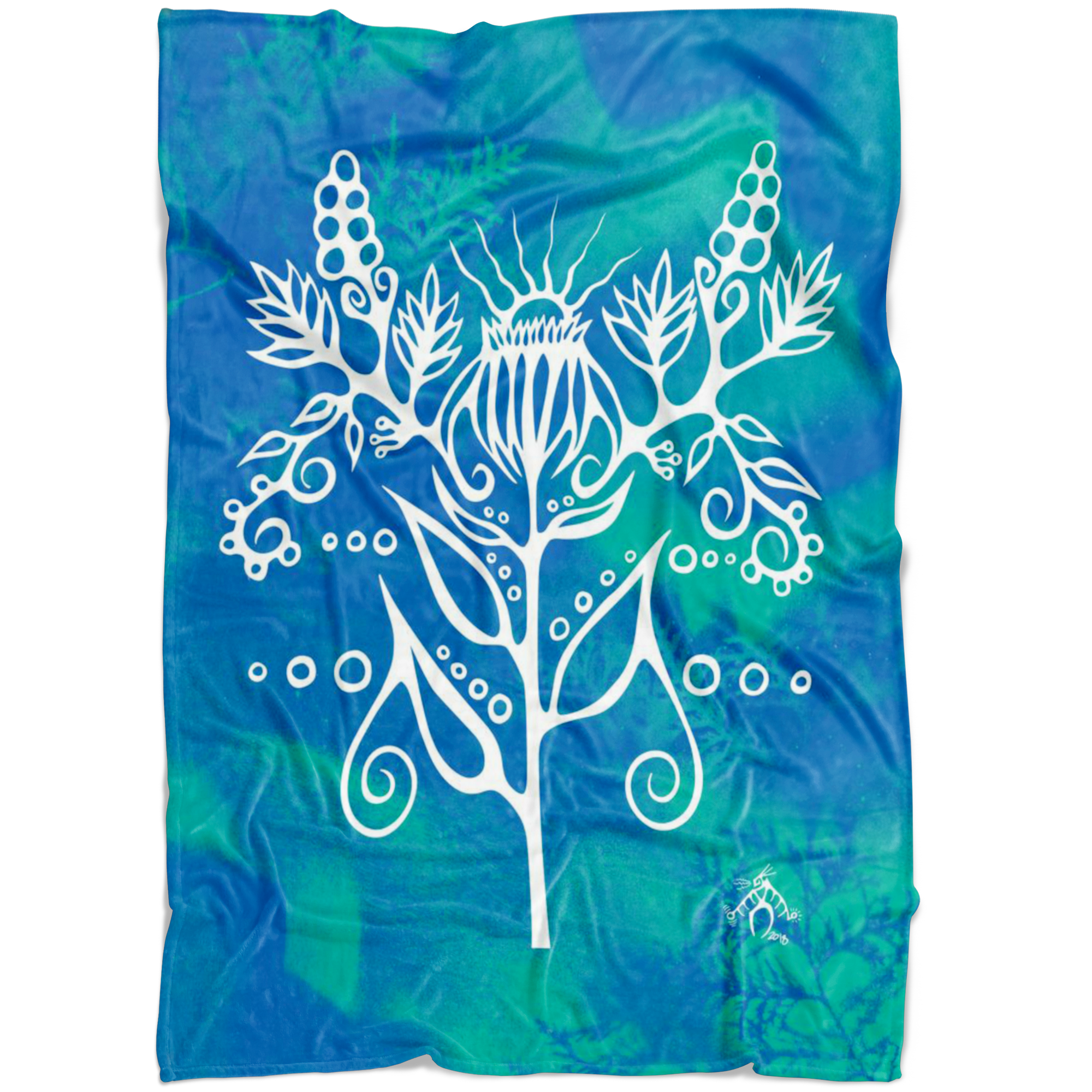 Purple Coneflower Fleece Blanket by Miigizi