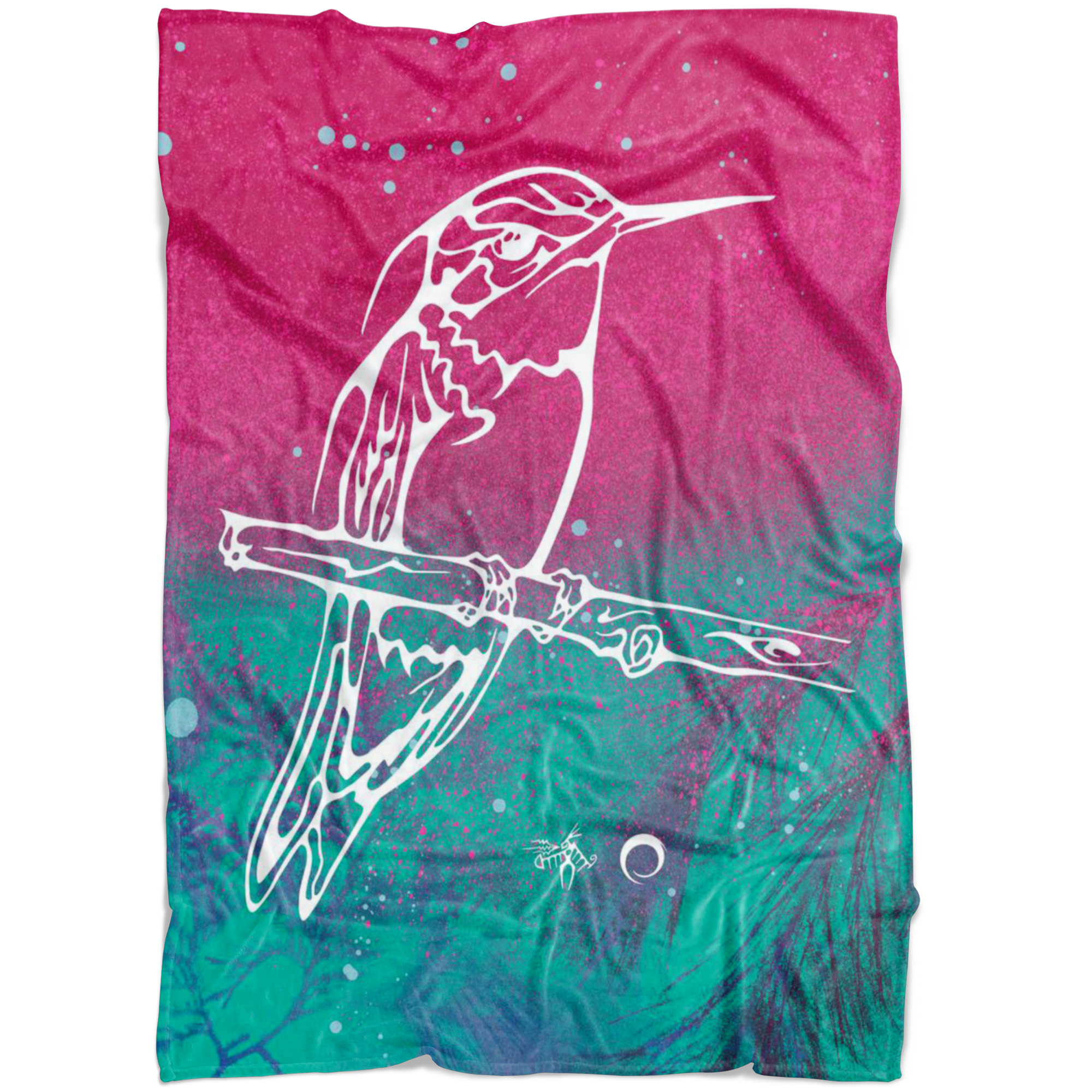 Hummingbird Fleece Blanket by Miigizi