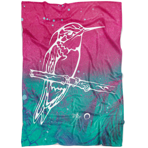 Hummingbird Fleece Blanket by Miigizi