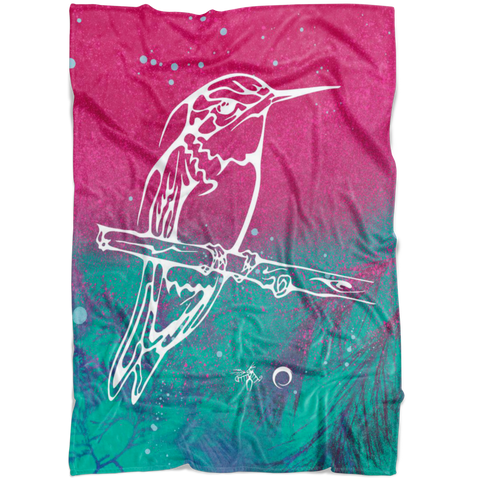Hummingbird Fleece Blanket by Miigizi