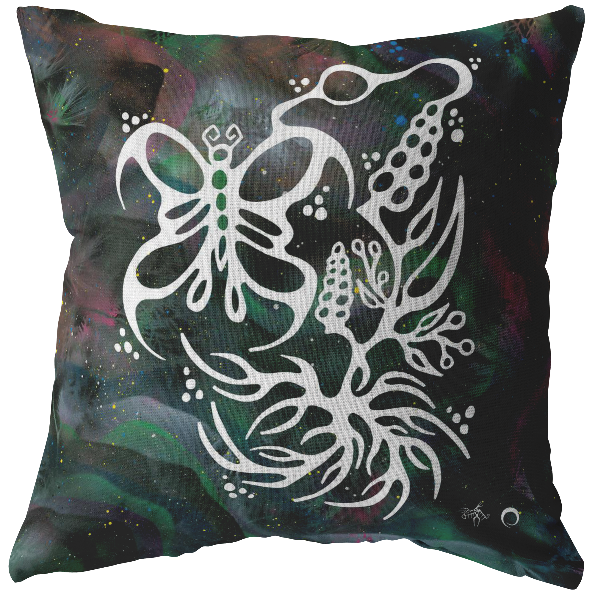Butterfly & Floral Pillow by Miigizi