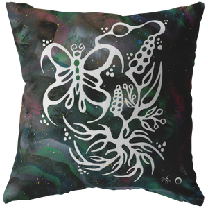 Butterfly & Floral Pillow by Miigizi