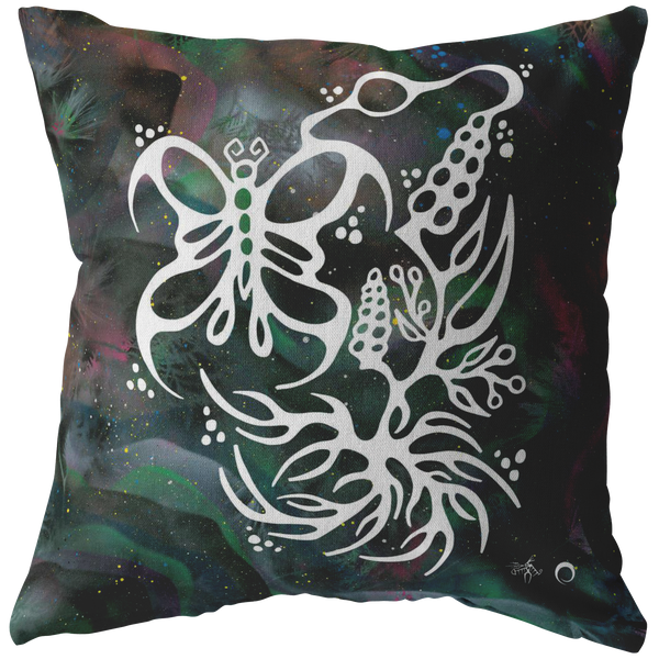 Butterfly & Floral Pillow by Miigizi