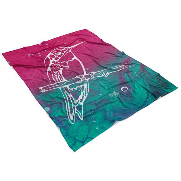 Hummingbird Fleece Blanket by Miigizi