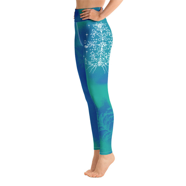 Wild Blueberry Yoga Leggings by Miigizi