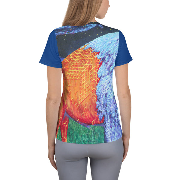 Bison Rider All-Over Women's T-shirt by Kevin Wesaquate