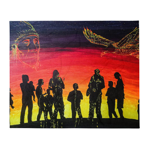 Family Throw Blanket by Kevin Wesaquate
