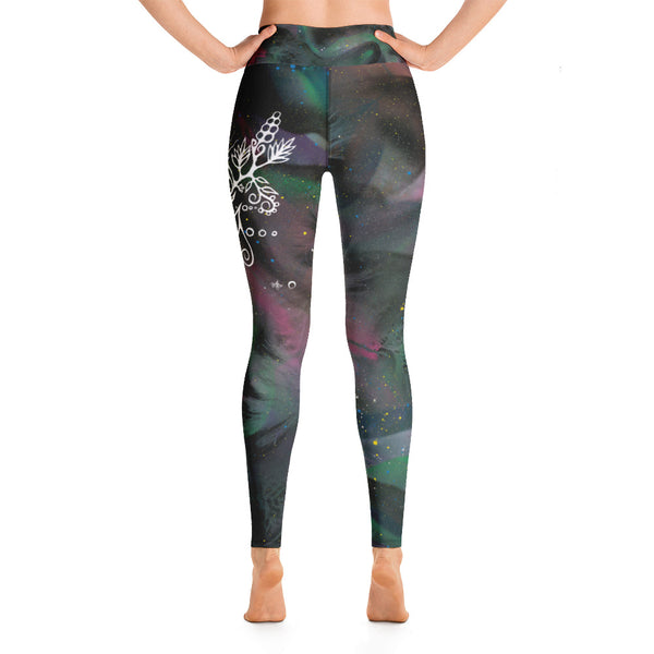 Purple Coneflower Yoga Leggings by Miigizi