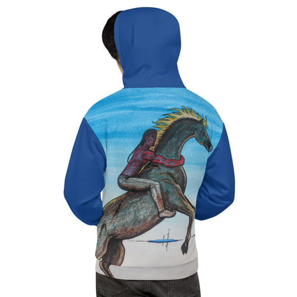 Rider All-Over Unisex Hoodie by Kevin Wesaquate