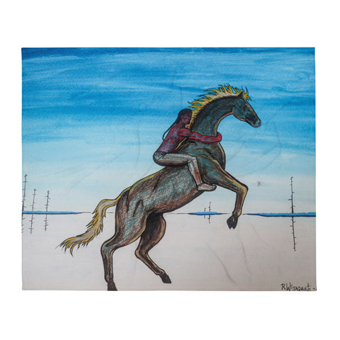 Rider Throw Blanket by Kevin Wesaquate
